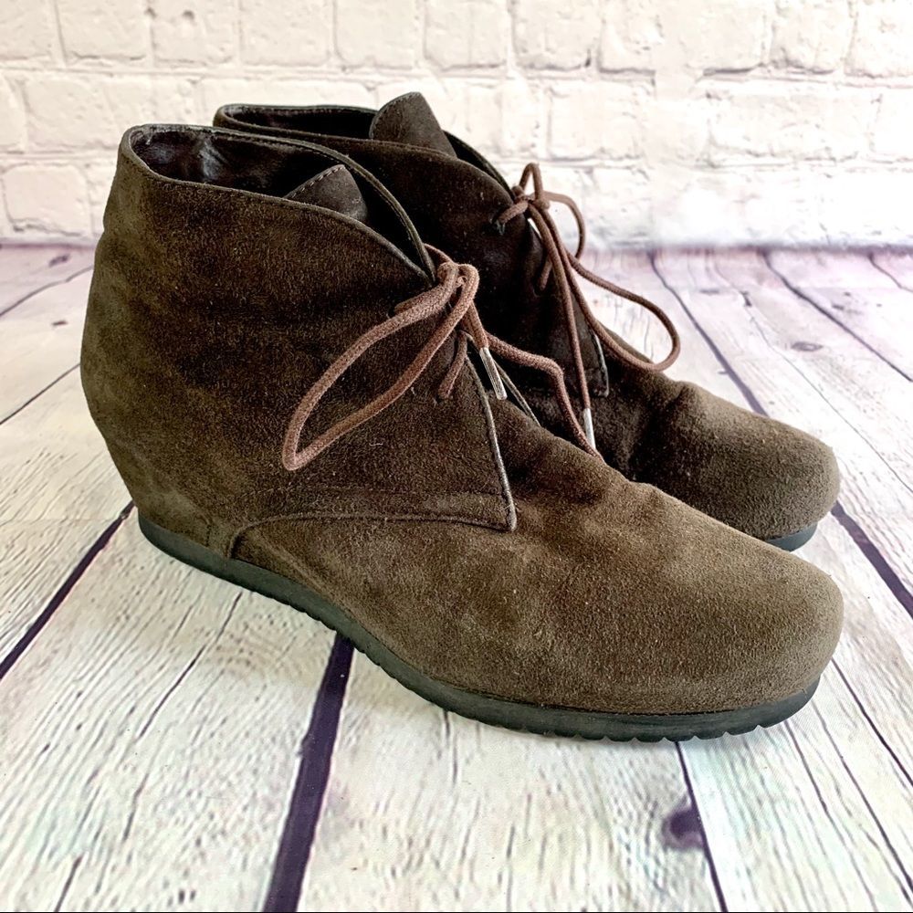 Bama Brown Suede Leather Ankle Boots Size 38